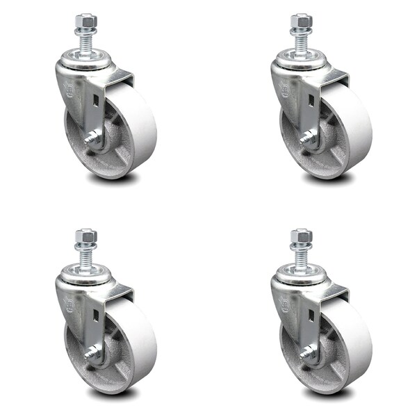Service Caster Semi Steel Swivel TS Caster w/RB w/4" Wheels & 10mm Stem-4 Swivel, 4PK SCC-TS20S415-SSR-M1015-4 - main
